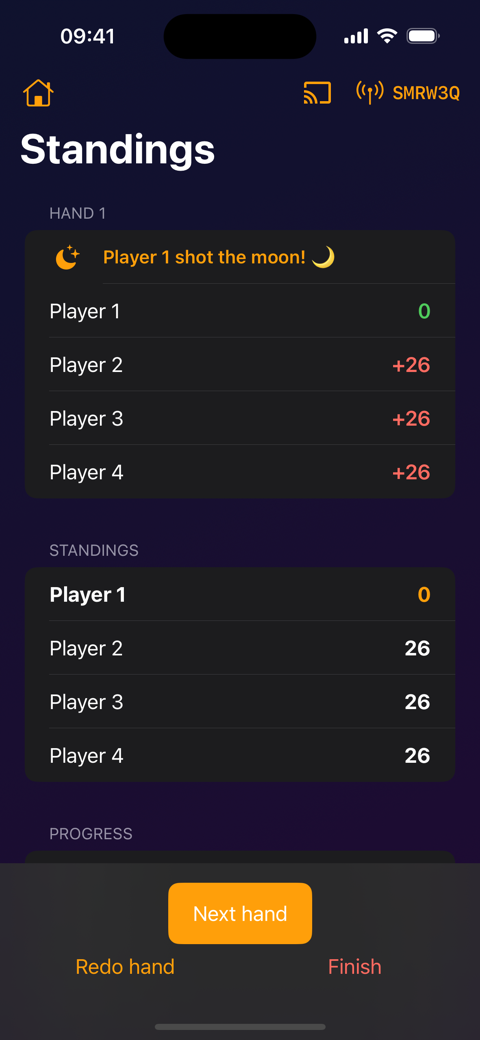 Hearts standings